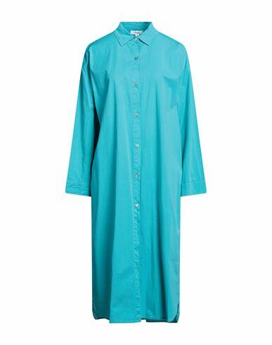 Crossley Woman Midi dress Turquoise Cotton, Elastane Cover