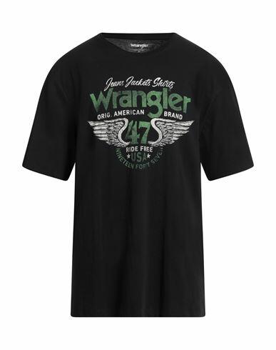 Wrangler Man T-shirt Black Cotton Cover