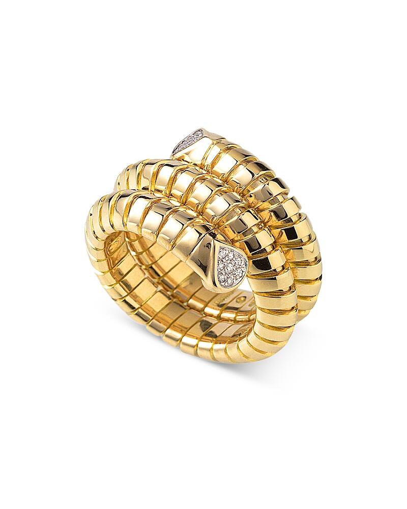 Marina B 18K Yellow Gold Trisola Diamond End Pave Coil Ring Cover