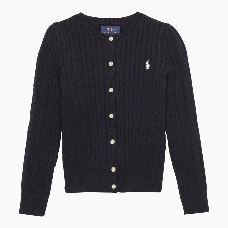 Polo Ralph Lauren Navy blue cotton cable-knit cardigan Cover