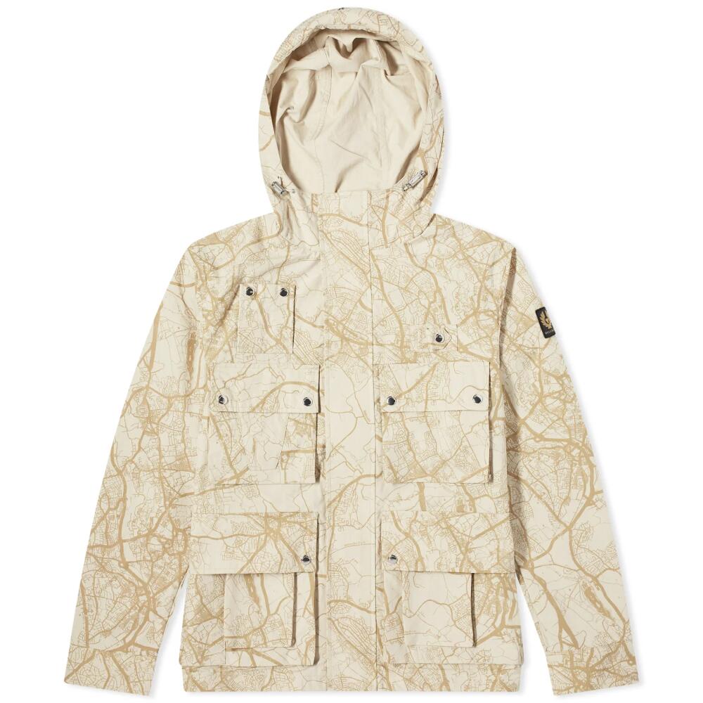 Belstaff Men's Castmaster Map Parka Jacket in Shell/Dark Sandstone Cover