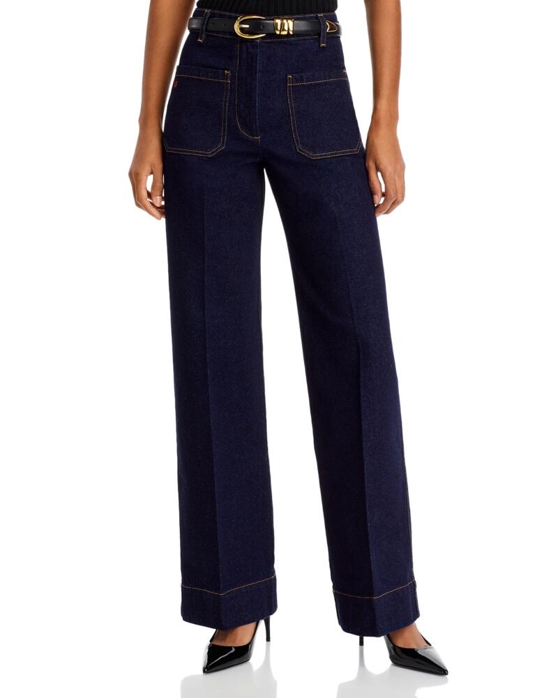 Victoria Beckham Alina High Rise Wide Leg Jeans in Dark Indigo Cover