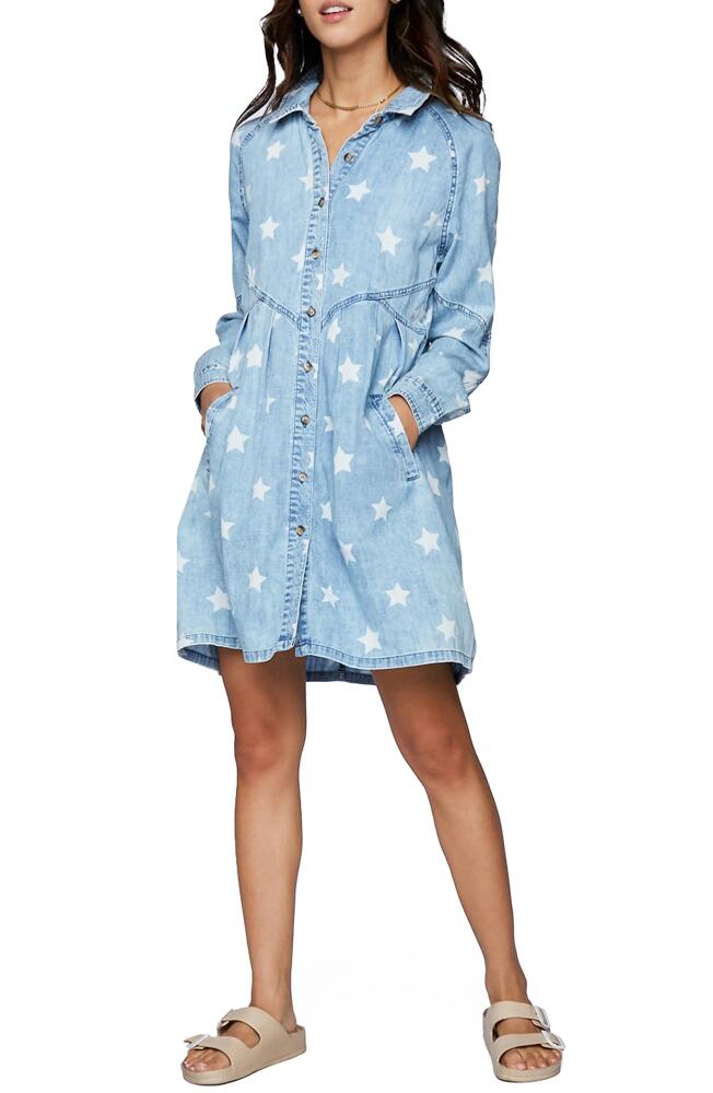 Billy T Star Print Denim Shirtdress in Big Star Cover