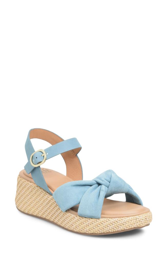 Söfft Farah Basketweave Platform Sandal in Teal Suede Cover