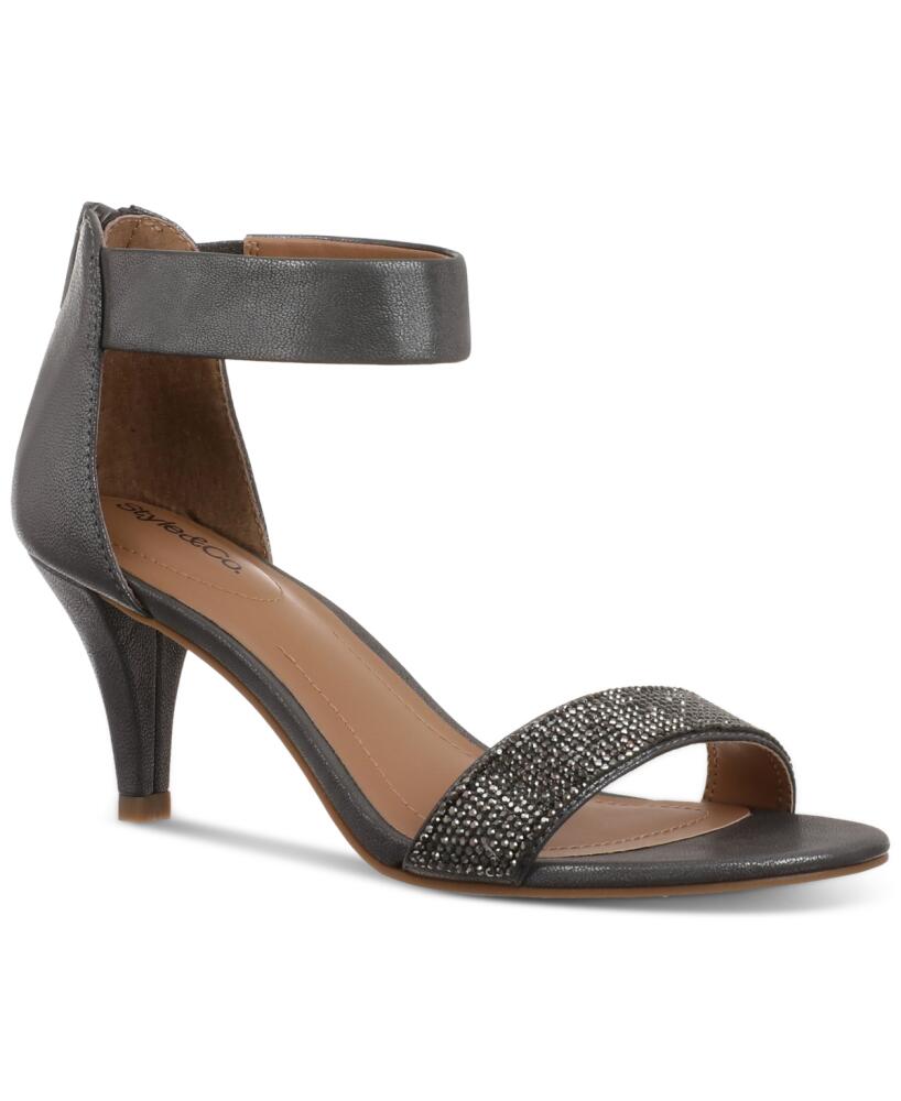 Style & Co Women's Phillys Two-Piece Evening Sandals, Created for Macy's - Dk Pewter Cover