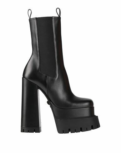 Versace Woman Ankle boots Black Leather Cover