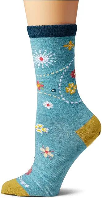 Darn Tough Vermont Garden Crew Light Socks (Aqua) Women's Crew Cut Socks Shoes Cover