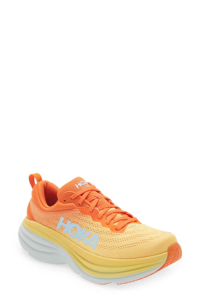 HOKA Bondi 8 Running Shoe in Puffins Bill /Amber Yellow Cover