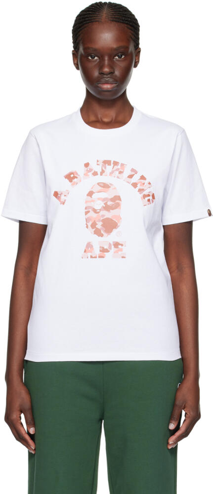 BAPE White 1st Camo College T-Shirt Cover