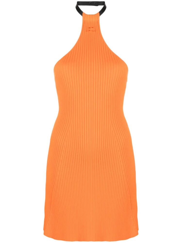 Courrèges halterneck ribbed-knit minidress - Orange Cover