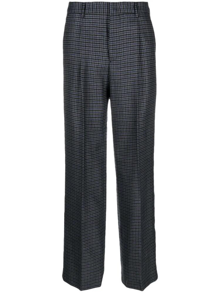 PT Torino check-print virgin wool trousers - Blue Cover