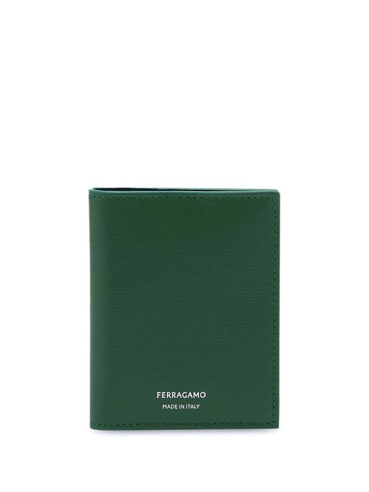 Ferragamo logo-stamp card holder - Green Cover