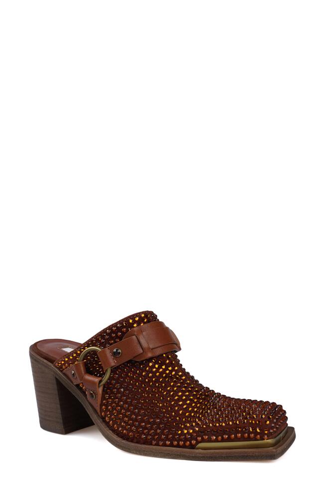 ZIGI Alieh Rhinestone Mule in Cognac Suede Cover