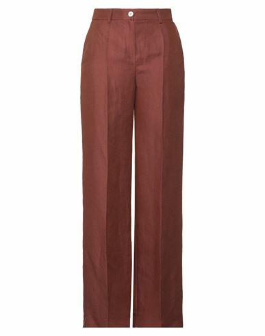 Nenette Woman Pants Cocoa Linen, Viscose Cover