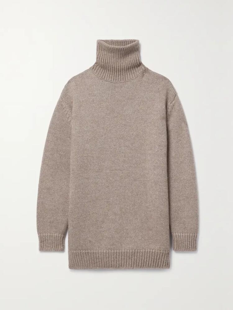 The Row - Elu Oversized Alpaca And Silk-blend Turtleneck Sweater - Brown Cover