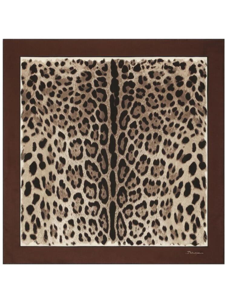 Dolce & Gabbana leopard-print silk scarf - Brown Cover