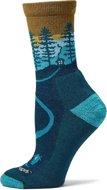 Darn Tough Vermont Northwoods Micro Crew Midweight with Cushion (Dark Teal) Women's Crew Cut Socks Shoes Cover