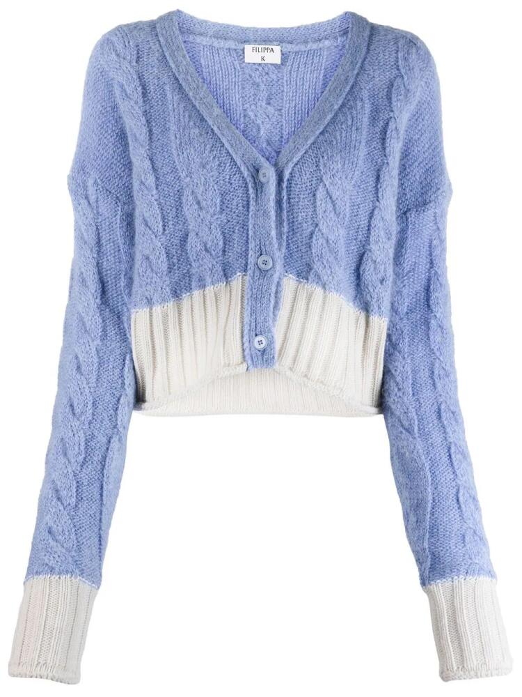 Filippa K cable-knit cropped cardigan - Blue Cover