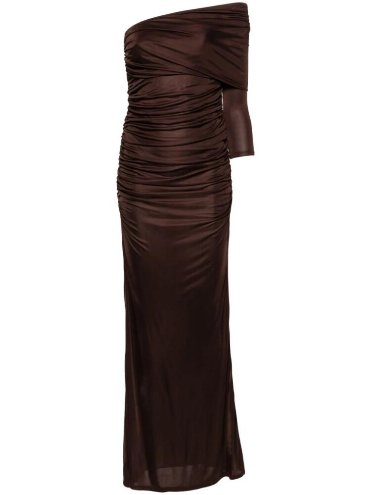 Atlein ruched maxi dress - Brown Cover