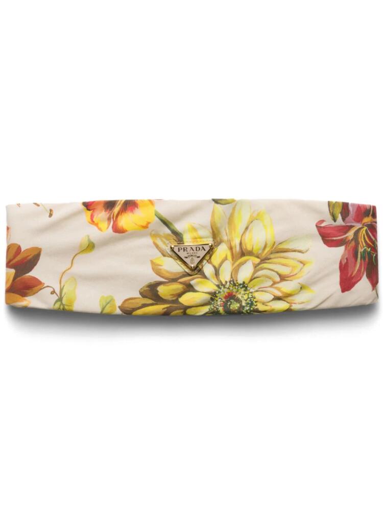 Prada floral-print headband - Neutrals Cover