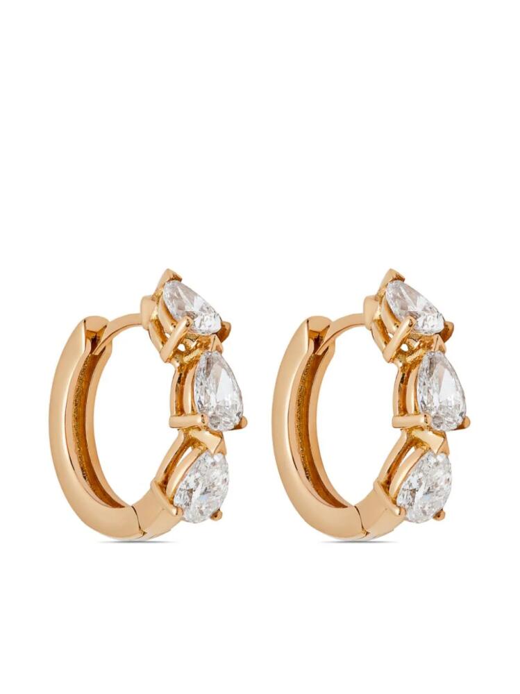 Jewels Aficionado 18kt rose gold Huggies diamond earrings - Pink Cover