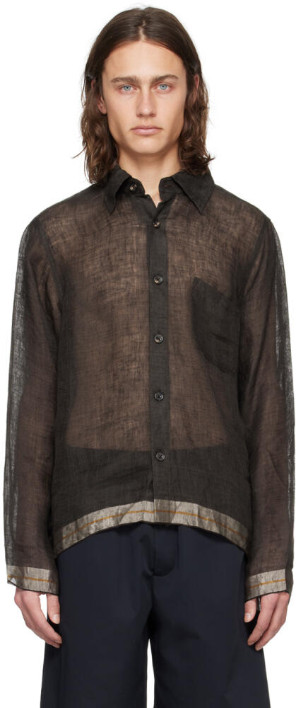 Kartik Research Brown Handcrafted Shirt Cover