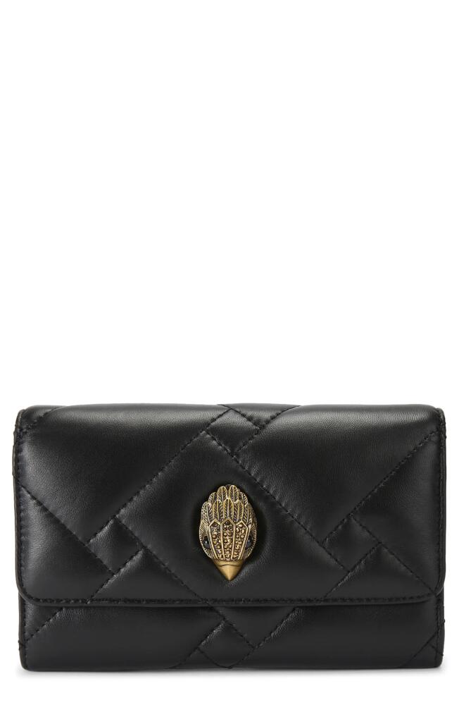 Kurt Geiger London Kensington Puff Quilted Leather Wallet on a Chain in Black Cover