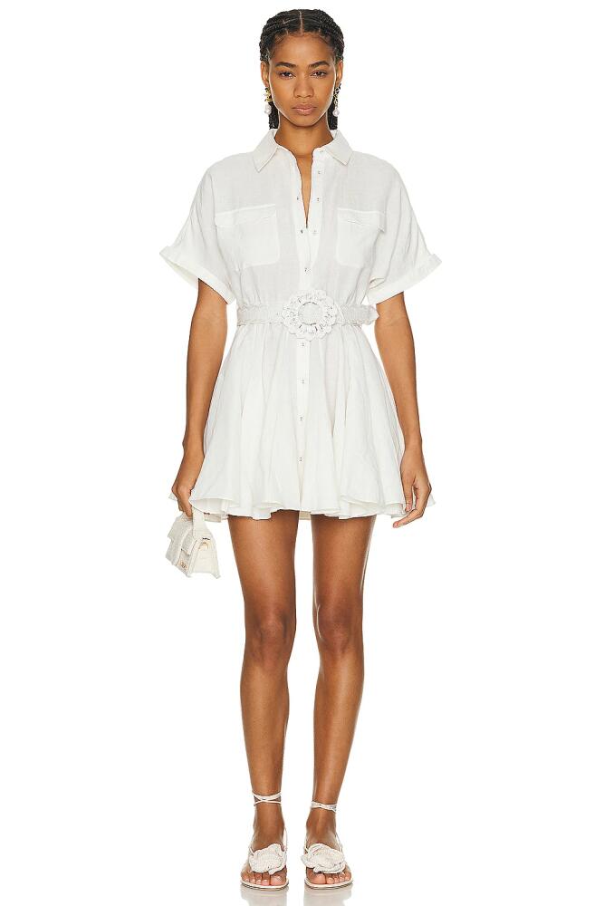 HEMANT AND NANDITA Nera Belt Buckle Short Dress in White Cover