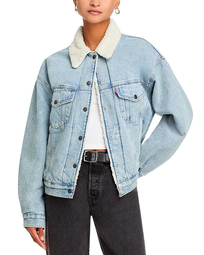 Levi's 90's Faux Sherpa Denim Trucker Jacket in Morning Sunlight Cover