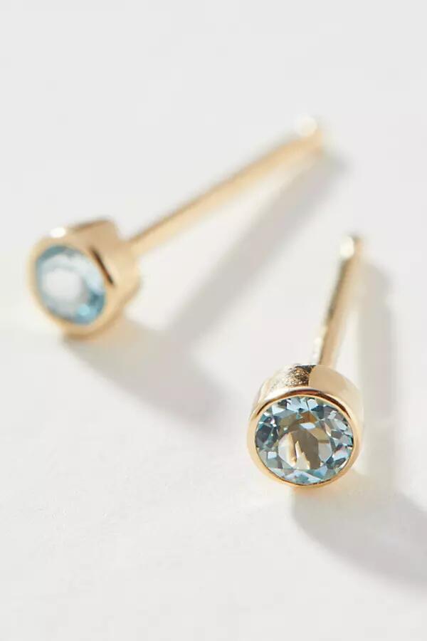 Maya Brenner 14k Yellow Gold Birthstone Post Earrings Cover