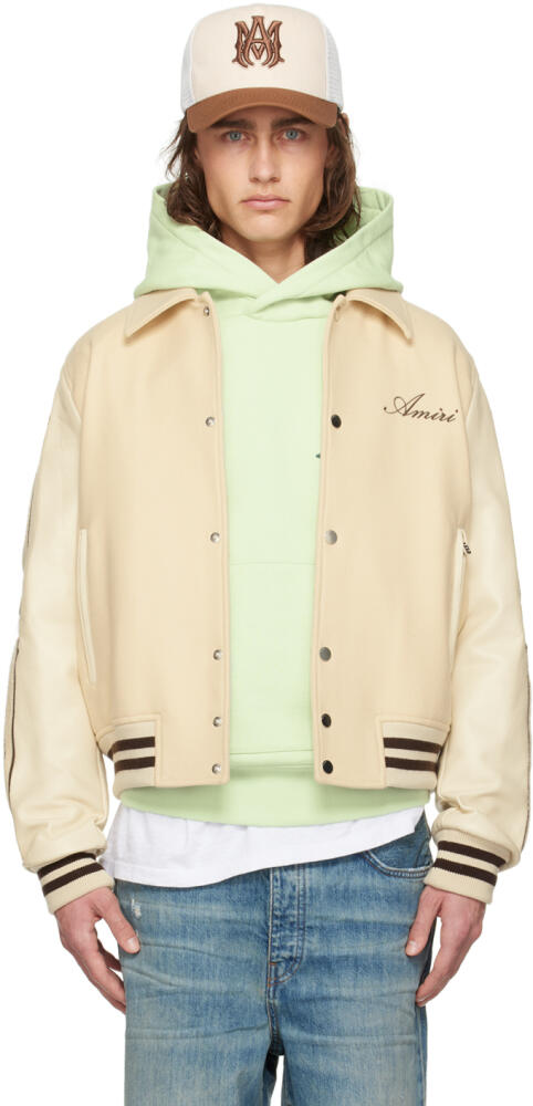 AMIRI Beige Bones Bomber Jacket Cover