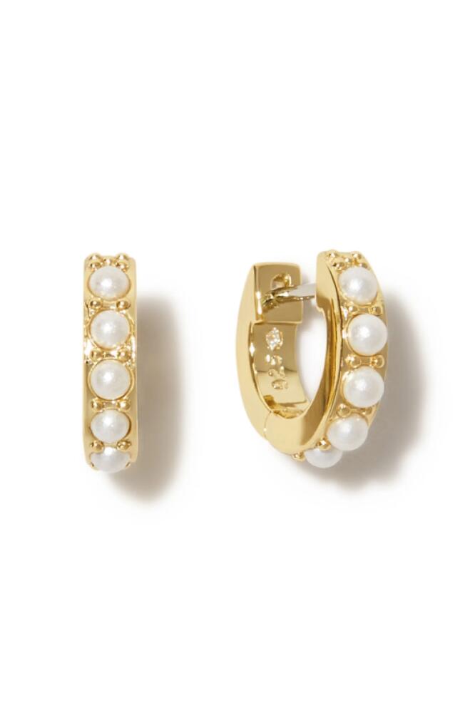 Ana Luisa Pearl Huggie Hoops - Ashley in Gold Cover