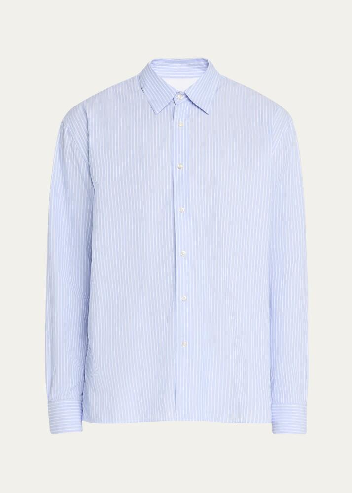 Officine Generale Men's Gad Striped Poplin Sport Shirt Cover