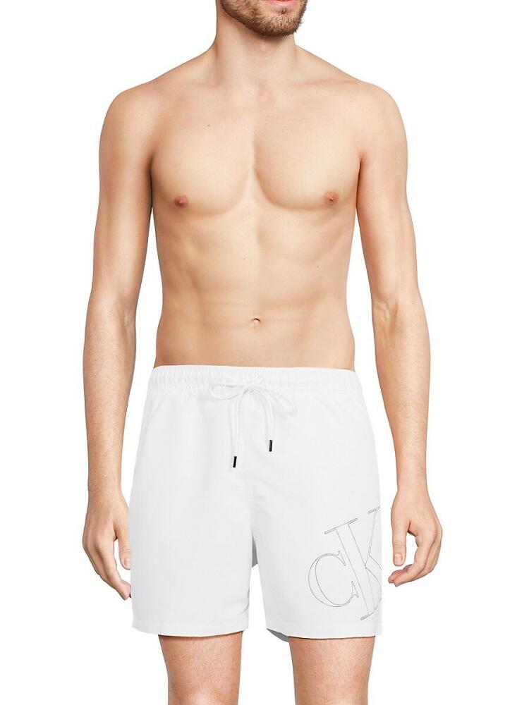 Calvin Klein Swim Men's Logo Drawstring Shorts - White Cover