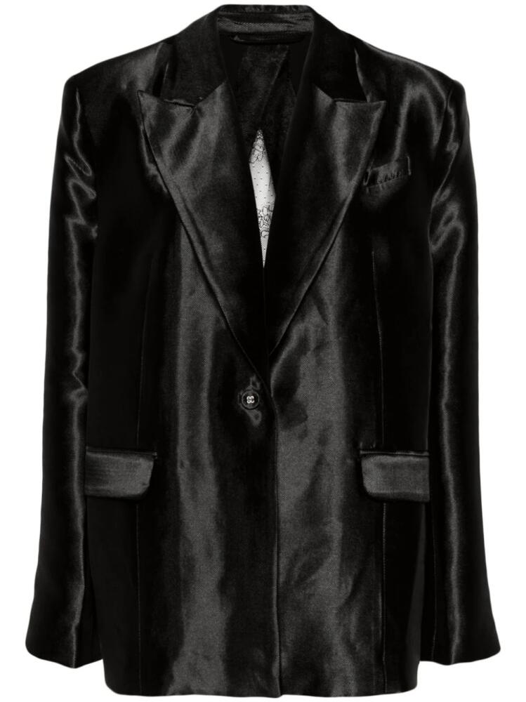 ROTATE BIRGER CHRISTENSEN lace-embroidery single-breasted blazer - Black Cover