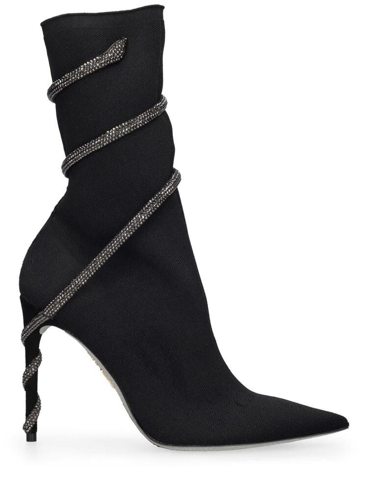 RENÉ CAOVILLA 105mm Knit & Crystals Sock Boots Cover