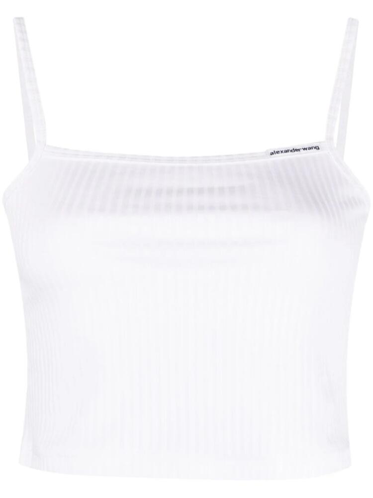 Alexander Wang Cami ribbed-knit cotton tank top - White Cover