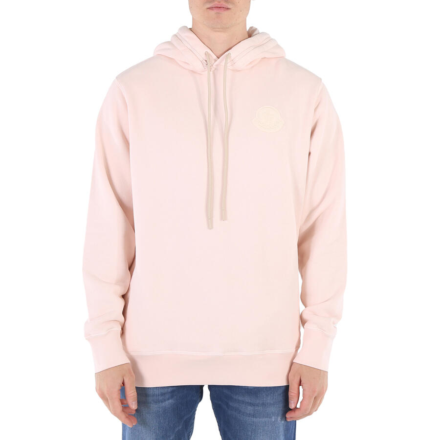 Moncler Light Pink Garment Dye 1952 Logo Patch Cotton Hoodie Cover