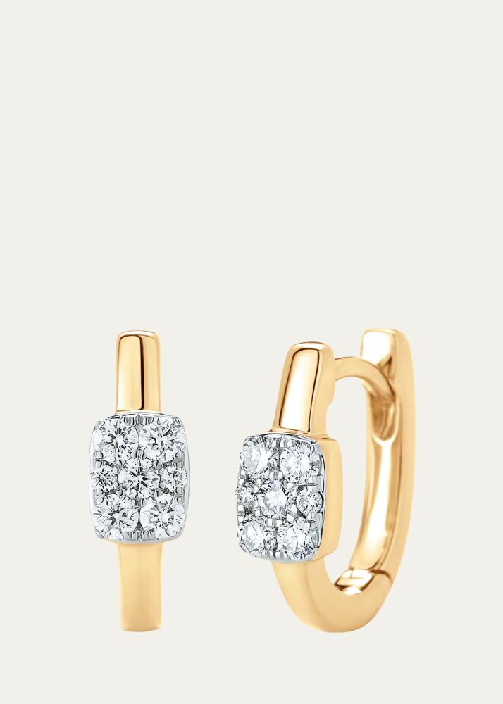 Sara Weinstock 18K Yellow Gold Unity Reverie Diamond Cushion Huggie Earrings Cover