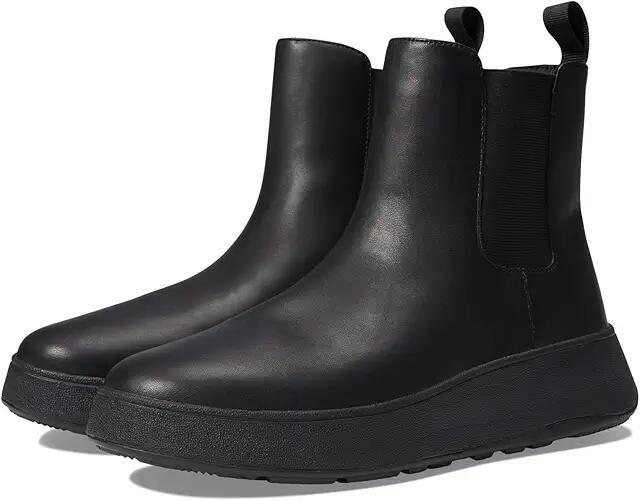 FitFlop F-Mode Leather Flatform Chelsea Boots (All Black) Women's Shoes Cover