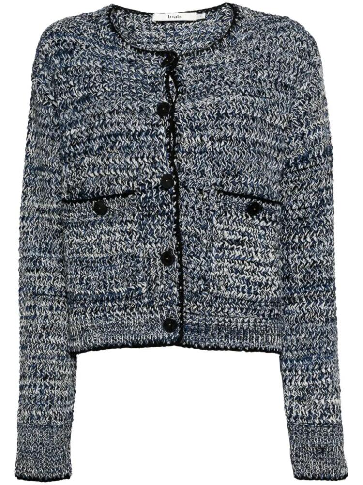 b+ab button-up cotton-blend cardigan - Blue Cover