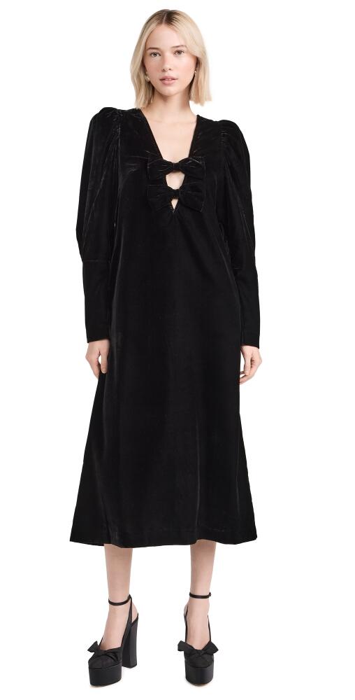 Sea Paloma Velvet Long Sleeve Dress Black Cover