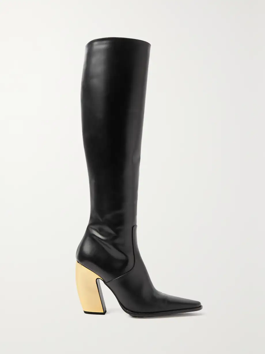 Bottega Veneta - Tex Leather Knee Boots - Black Cover