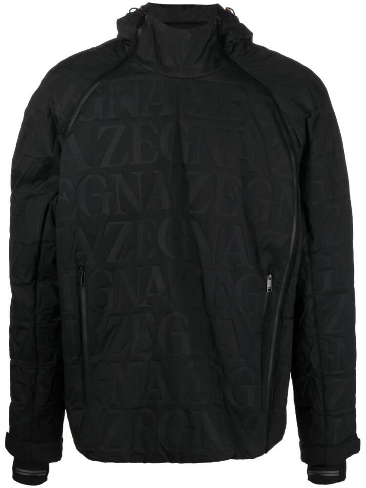 Zegna monogram hooded jacket - Black Cover