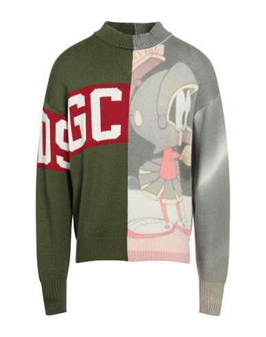 Gcds Man Sweater Military green Wool, Acrylic Cover