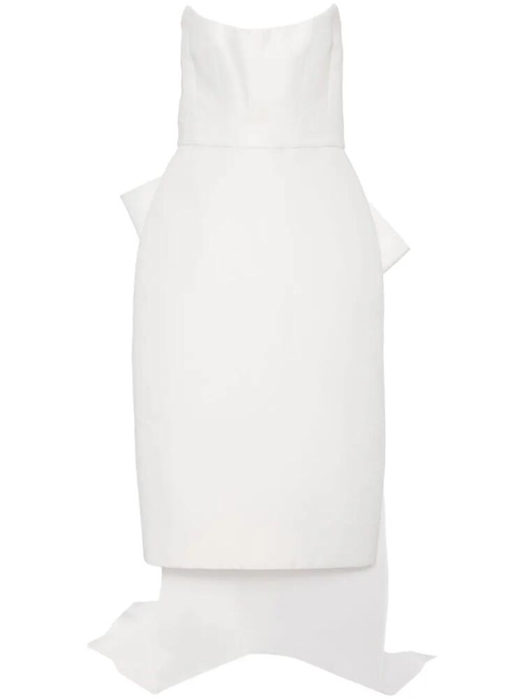 Amsale bow-embellished high-low dress - White Cover