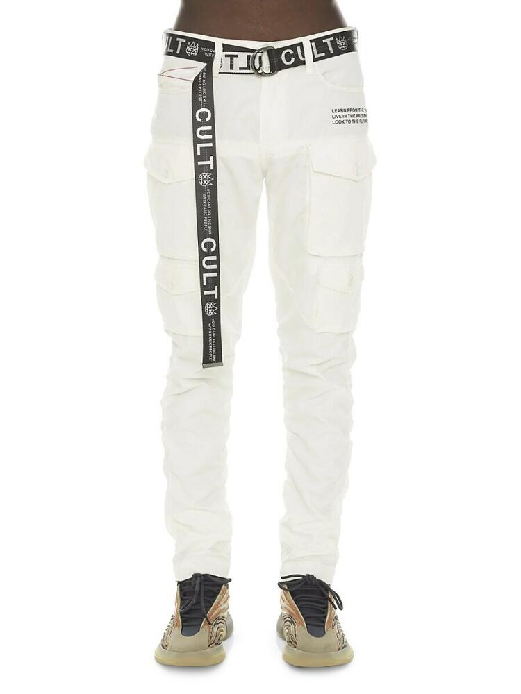 Cult Of Individuality Men's Rocker Slim Fit Belted Pants - White Cover