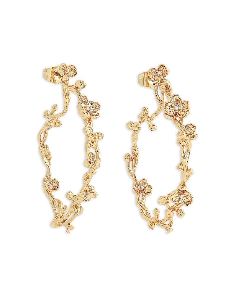 Anabel Aram Orchid Hoop Earrings in 18K Gold Plated Cover