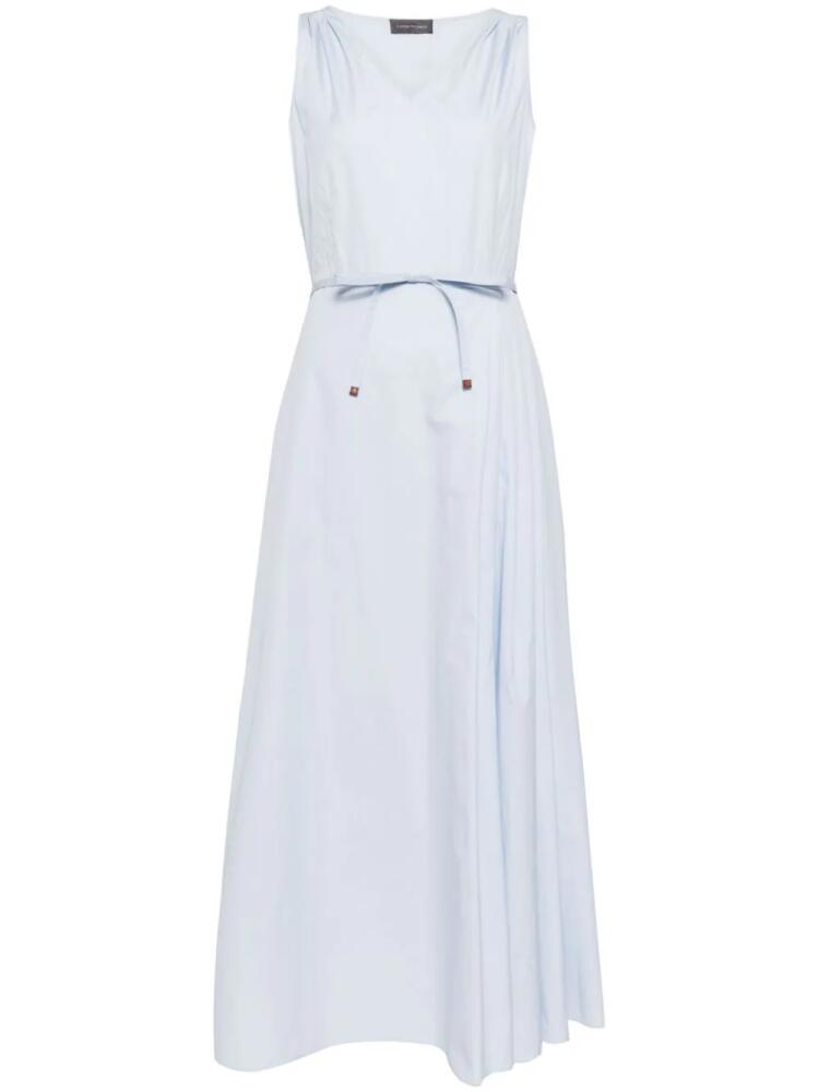 Lorena Antoniazzi tied-waist cotton midi dress - Blue Cover