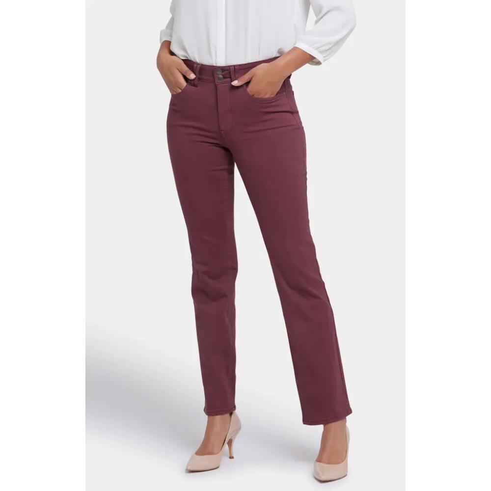 NYDJ Marilyn High Waist Straight Leg Jeans in Dark Cherry Cover